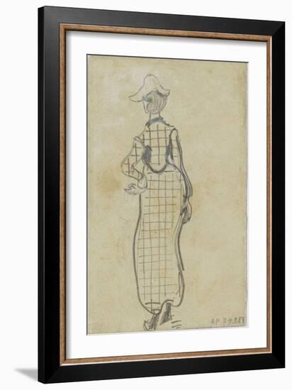 Femme élégante, de dos, portant une robe à carreaux-Vincent van Gogh-Framed Giclee Print