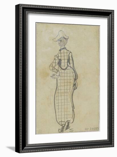 Femme élégante, de dos, portant une robe à carreaux-Vincent van Gogh-Framed Giclee Print
