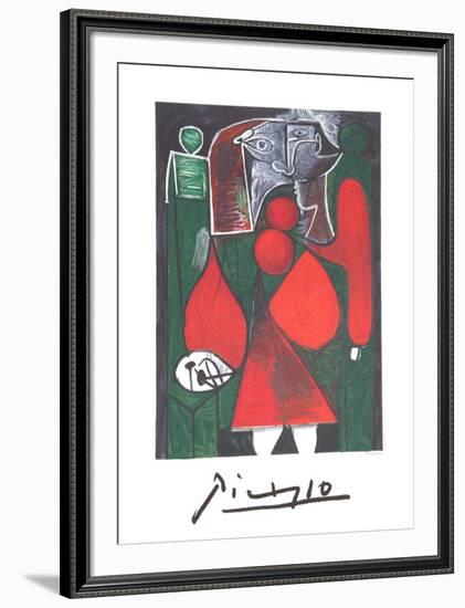 Femme en Rouge su Fauteuil-Pablo Picasso-Framed Collectable Print