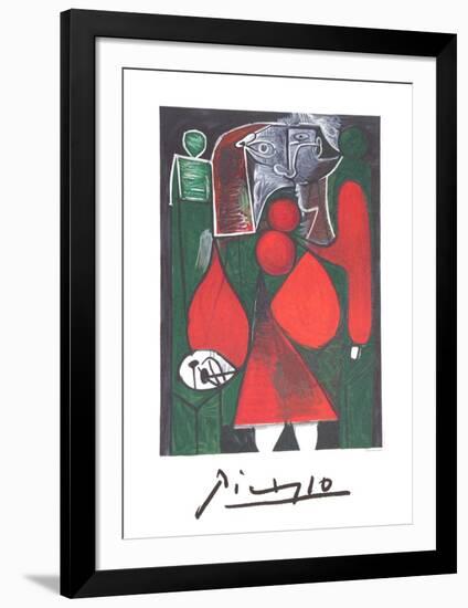 Femme en Rouge su Fauteuil-Pablo Picasso-Framed Collectable Print