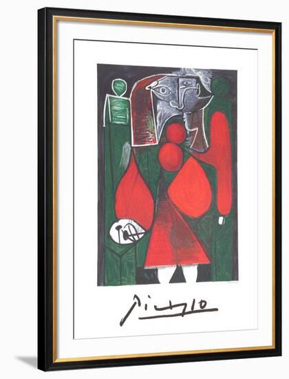 Femme en Rouge su Fauteuil-Pablo Picasso-Framed Collectable Print