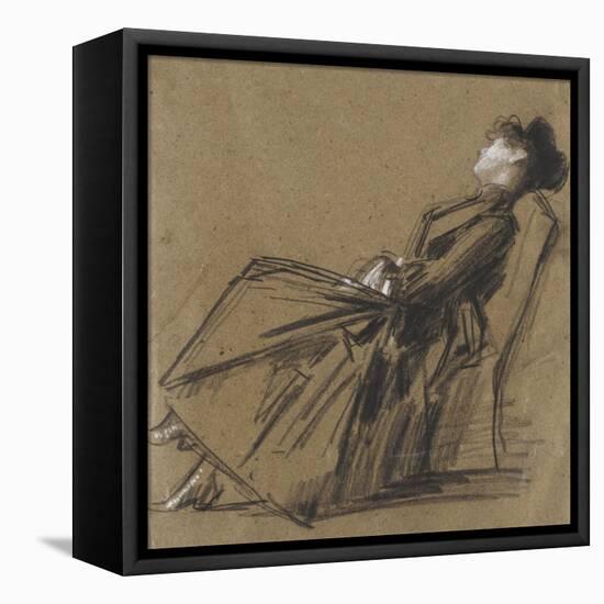 Femme endormie-Jean Jacques Henner-Framed Premier Image Canvas