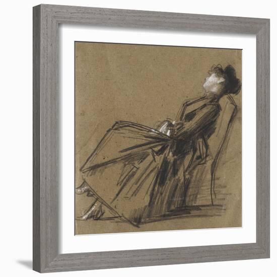 Femme endormie-Jean Jacques Henner-Framed Giclee Print