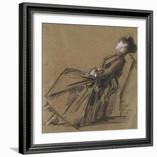 Femme endormie-Jean Jacques Henner-Framed Giclee Print