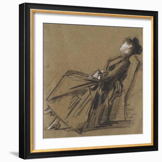 Femme endormie-Jean Jacques Henner-Framed Giclee Print