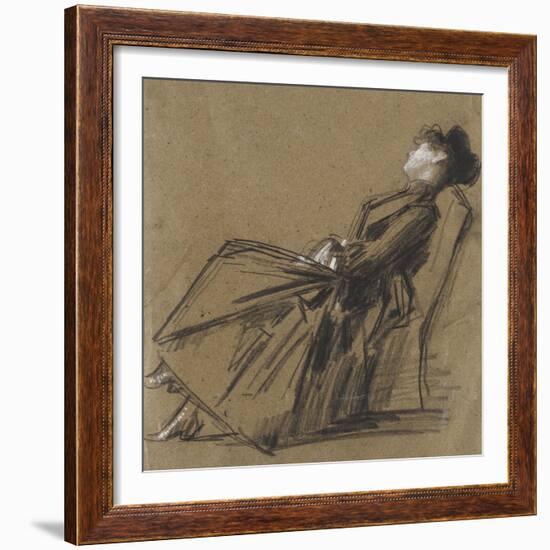 Femme endormie-Jean Jacques Henner-Framed Giclee Print