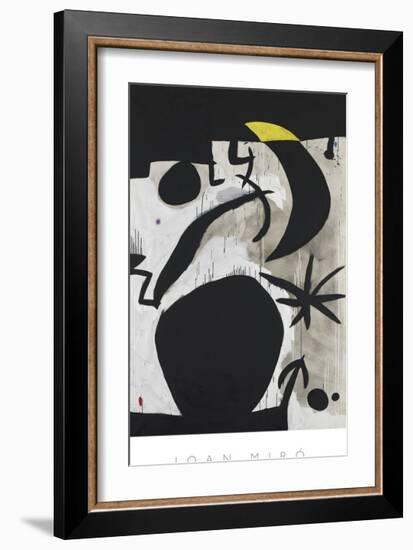 Femme et Oiseaux Dans la Nuit, 1969 - 1974-Joan Miro-Framed Art Print