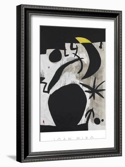 Femme et Oiseaux Dans la Nuit, 1969 - 1974-Joan Miro-Framed Art Print