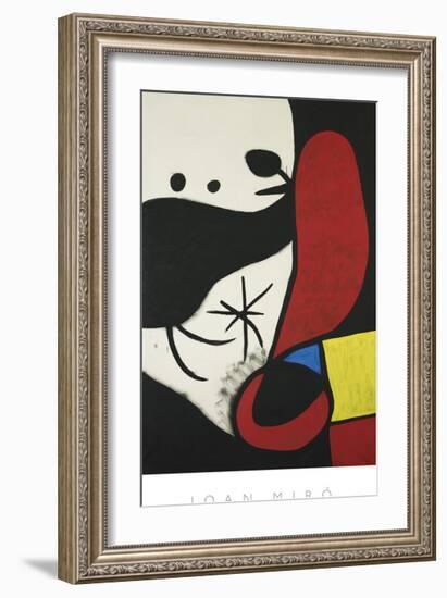 Femme et Oiseaux Dans un Paysage, 1970-1974-Joan Miro-Framed Art Print