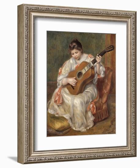 Femme jouant de la guitare-Pierre-Auguste Renoir-Framed Giclee Print