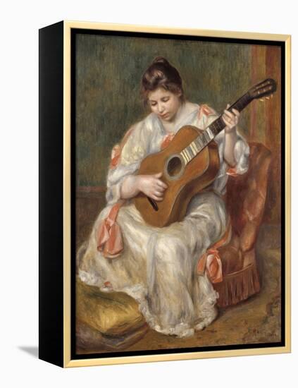 Femme jouant de la guitare-Pierre-Auguste Renoir-Framed Premier Image Canvas