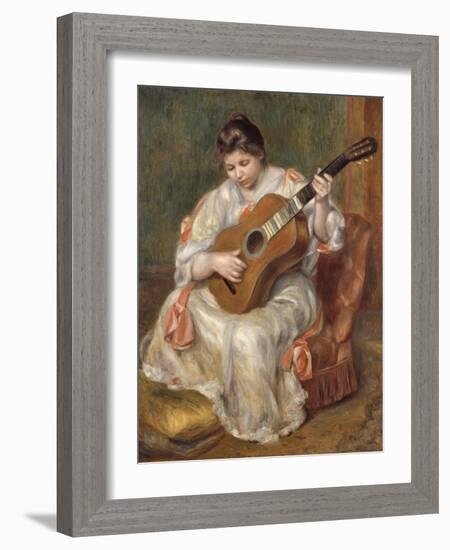 Femme jouant de la guitare-Pierre-Auguste Renoir-Framed Giclee Print