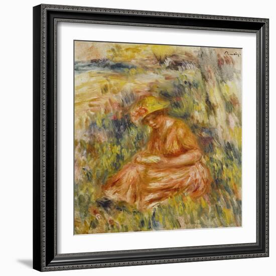 Femme lisant dans un jardin-Pierre-Auguste Renoir-Framed Giclee Print