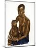 Femme M'gogo Avec Son Enfant (Dodoma), from Dessins Et Peintures D'afrique, Executes Au Cours De L'-Alexander Yakovlev-Mounted Giclee Print