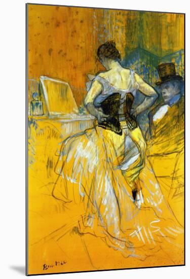 Femme Mettant Son Corset-Henri de Toulouse-Lautrec-Mounted Art Print