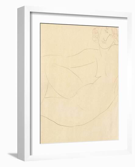 Femme Nue Accoudee, 1918-Amedeo Modigliani-Framed Giclee Print