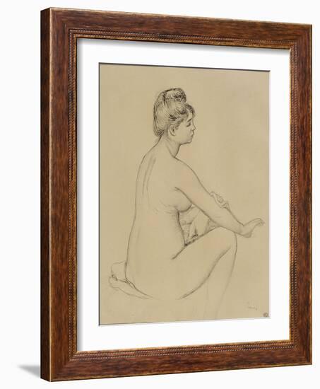 Femme nue assise, de profil à droite, s'essuyant le bras-Pierre-Auguste Renoir-Framed Giclee Print