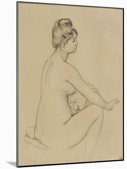 Femme nue assise, de profil à droite, s'essuyant le bras-Pierre-Auguste Renoir-Mounted Giclee Print