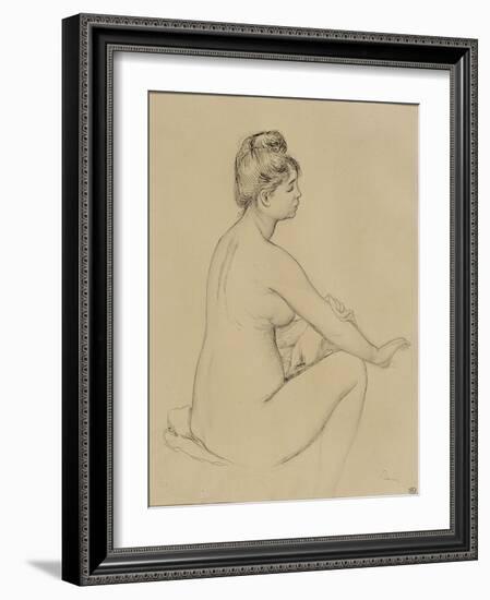 Femme nue assise, de profil à droite, s'essuyant le bras-Pierre-Auguste Renoir-Framed Giclee Print