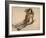 Femme nue, assise par terre, se peignant-Edgar Degas-Framed Giclee Print