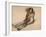 Femme nue, assise par terre, se peignant-Edgar Degas-Framed Giclee Print