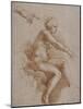 Femme nue assise sur des nuées portée par deux enfants ailés, reprise de la main droite et-Raffaello Sanzio-Mounted Giclee Print