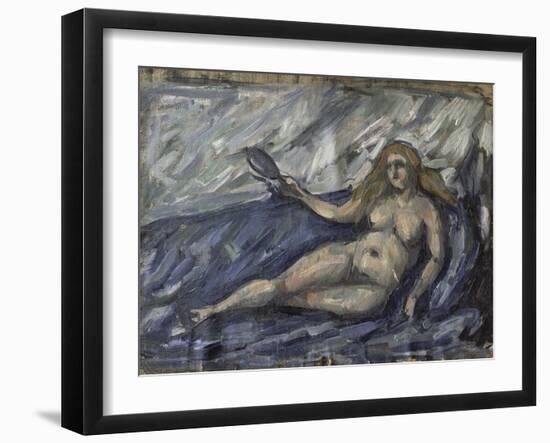 Femme nue au miroir-Paul Cézanne-Framed Giclee Print