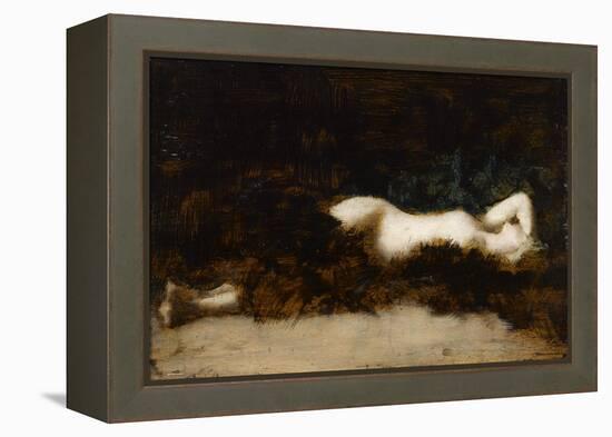 Femme nue couchée dans une fourrure-Jean Jacques Henner-Framed Premier Image Canvas