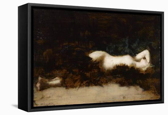Femme nue couchée dans une fourrure-Jean Jacques Henner-Framed Premier Image Canvas