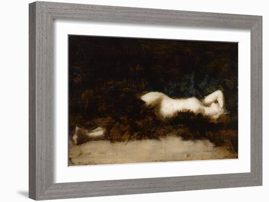 Femme nue couchée dans une fourrure-Jean Jacques Henner-Framed Giclee Print