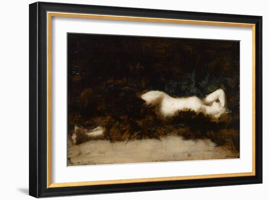 Femme nue couchée dans une fourrure-Jean Jacques Henner-Framed Giclee Print