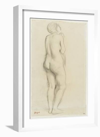 Femme nue, debout, de dos, tournée vers la droite-Edgar Degas-Framed Giclee Print