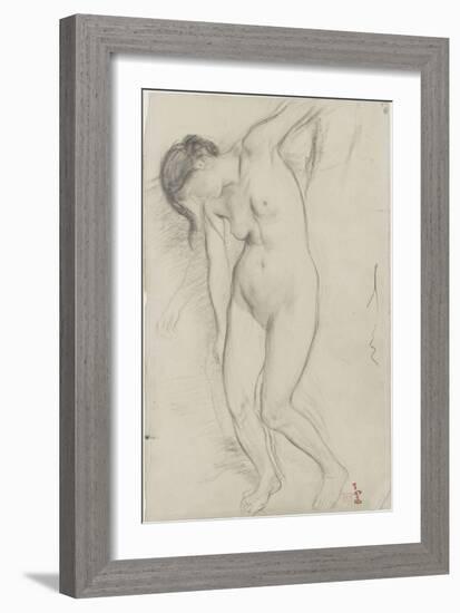 Femme nue, debout-Edgar Degas-Framed Giclee Print