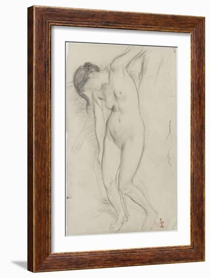 Femme nue, debout-Edgar Degas-Framed Giclee Print