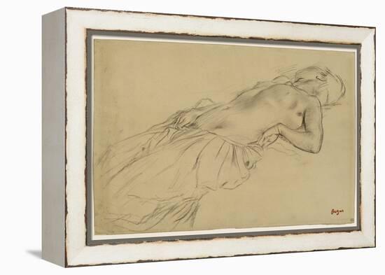 Femme nue, étendue sur le dos-Edgar Degas-Framed Premier Image Canvas