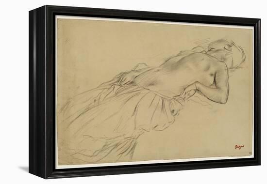 Femme nue, étendue sur le dos-Edgar Degas-Framed Premier Image Canvas