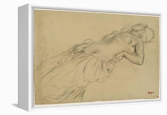 Femme nue, étendue sur le dos-Edgar Degas-Framed Premier Image Canvas