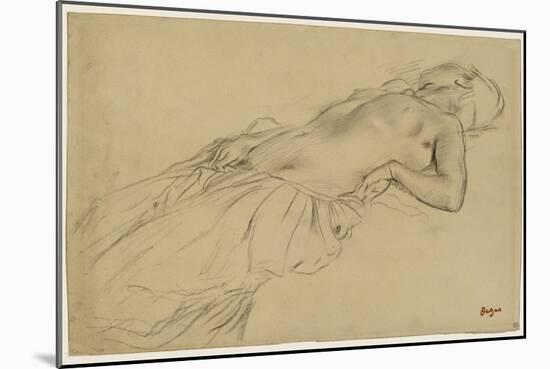 Femme nue, étendue sur le dos-Edgar Degas-Mounted Giclee Print
