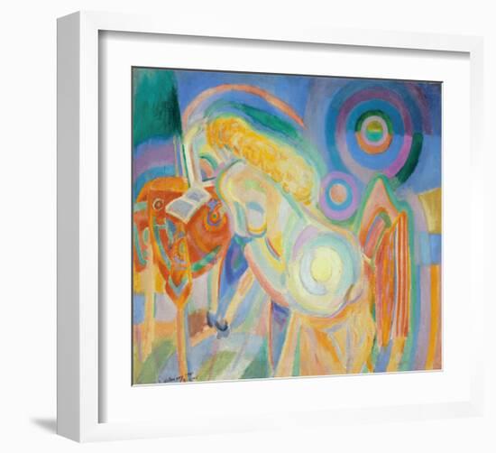 Femme Nue Lisant, 1915-Robert Delaunay-Framed Premium Giclee Print