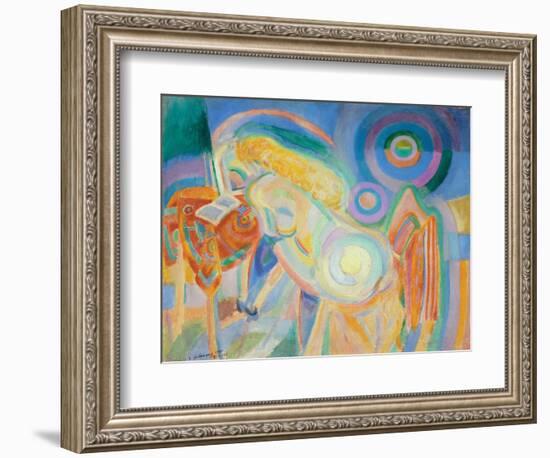 Femme Nue Lisant (Nude Woman Reading)-Robert Delaunay-Framed Giclee Print