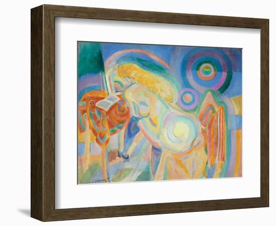 Femme Nue Lisant (Nude Woman Reading)-Robert Delaunay-Framed Giclee Print