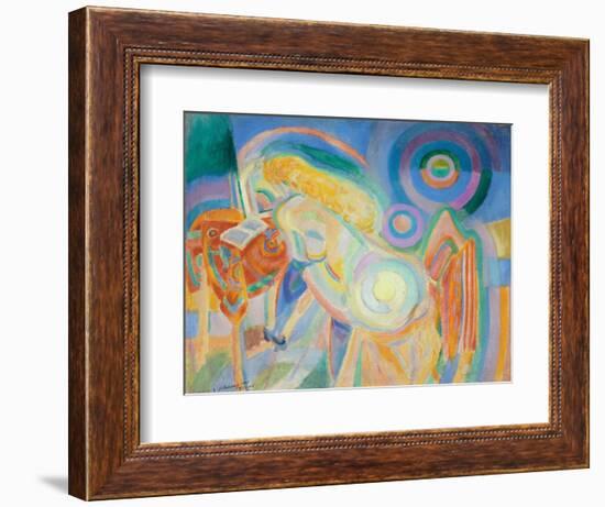 Femme Nue Lisant (Nude Woman Reading)-Robert Delaunay-Framed Giclee Print