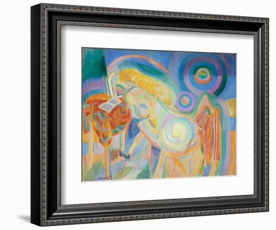 Femme Nue Lisant (Nude Woman Reading)-Robert Delaunay-Framed Giclee Print