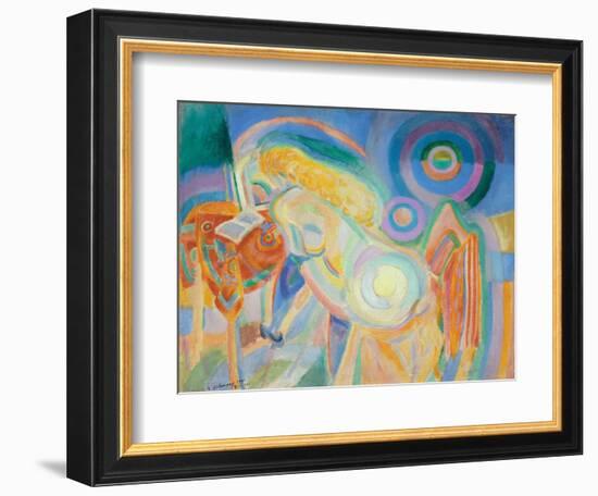 Femme Nue Lisant (Nude Woman Reading)-Robert Delaunay-Framed Giclee Print