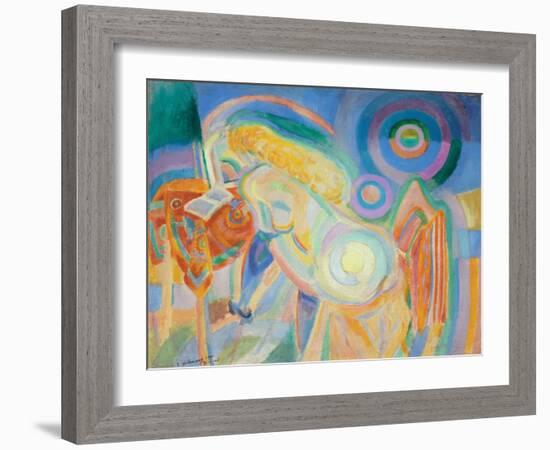 Femme Nue Lisant (Nude Woman Reading)-Robert Delaunay-Framed Giclee Print