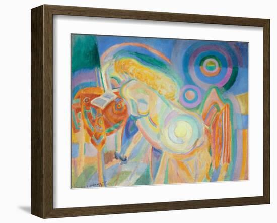 Femme Nue Lisant (Nude Woman Reading)-Robert Delaunay-Framed Giclee Print