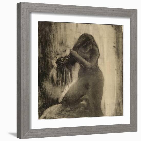 Femme, nue, se coiffant-Edgar Degas-Framed Giclee Print