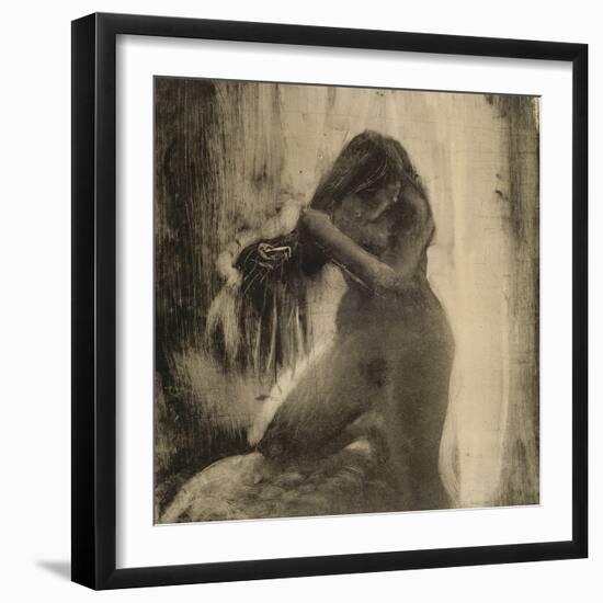 Femme, nue, se coiffant-Edgar Degas-Framed Giclee Print