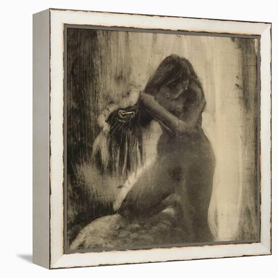 Femme, nue, se coiffant-Edgar Degas-Framed Premier Image Canvas