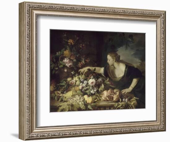 Femme prenant des fruits-Pier Francesco Mola-Framed Giclee Print